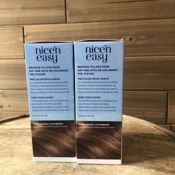 2 Pack Clairol Nice'n Easy 6.5PB Lightest Latte Brown Permanent Hair Color - Picture 3 of 6